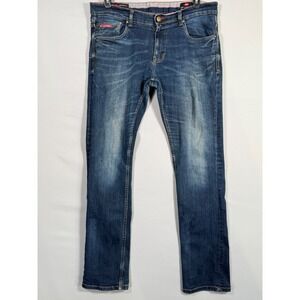 Lee Cooper 36 x 34" Norris Slim Leg Dark Wash Flex‎ Denim Jeans Actual 36x33